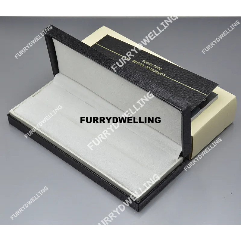 Wholesale High Quality Black Wood Leather Box Suit For Fountain Pen / Ballpoint - Roller Ball Pens Pencil Case Dwe74 With The Warranty Manual