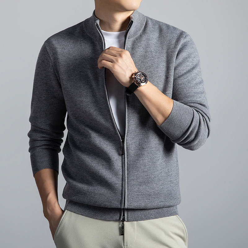 2025 Winter Designer Designer Shirt Hoodie New Men's Knitted Sweater Solid Color Fashion High-end Zipper Cardigan Loose Thickened Men's Jack