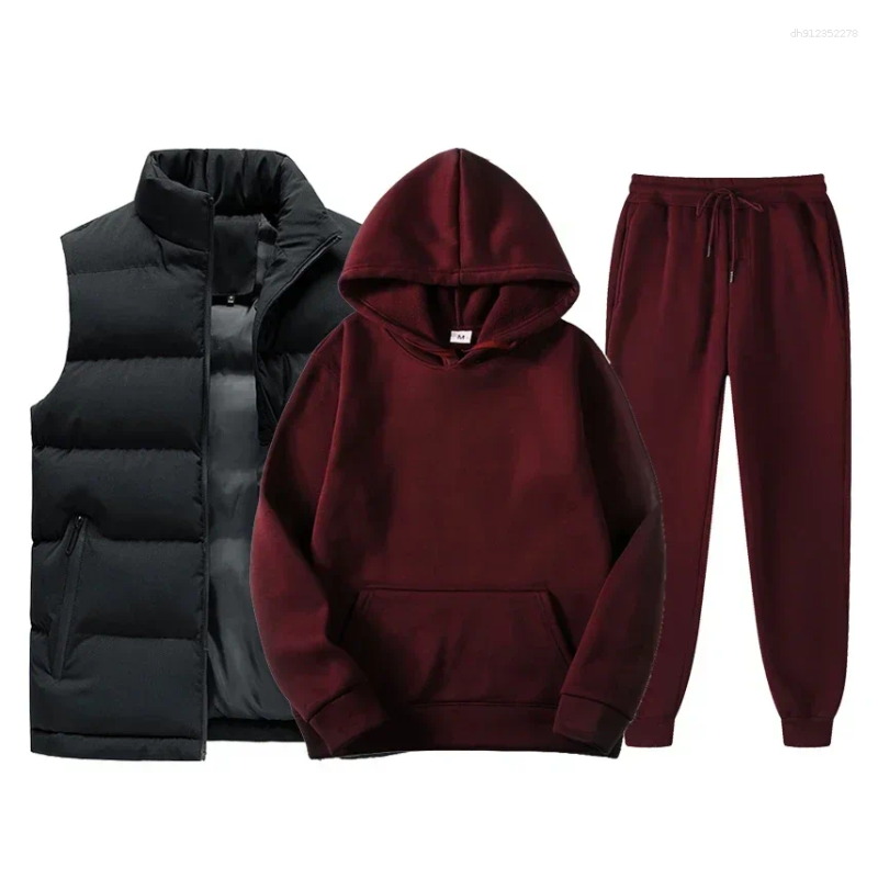 Men's Tracksuits Winter Hoodie Sets Men Fashion Fleece Hoodies Black Brand Sweatpants Casual Jogger Suit Tracksuit Sweatshirt Woman Pullover