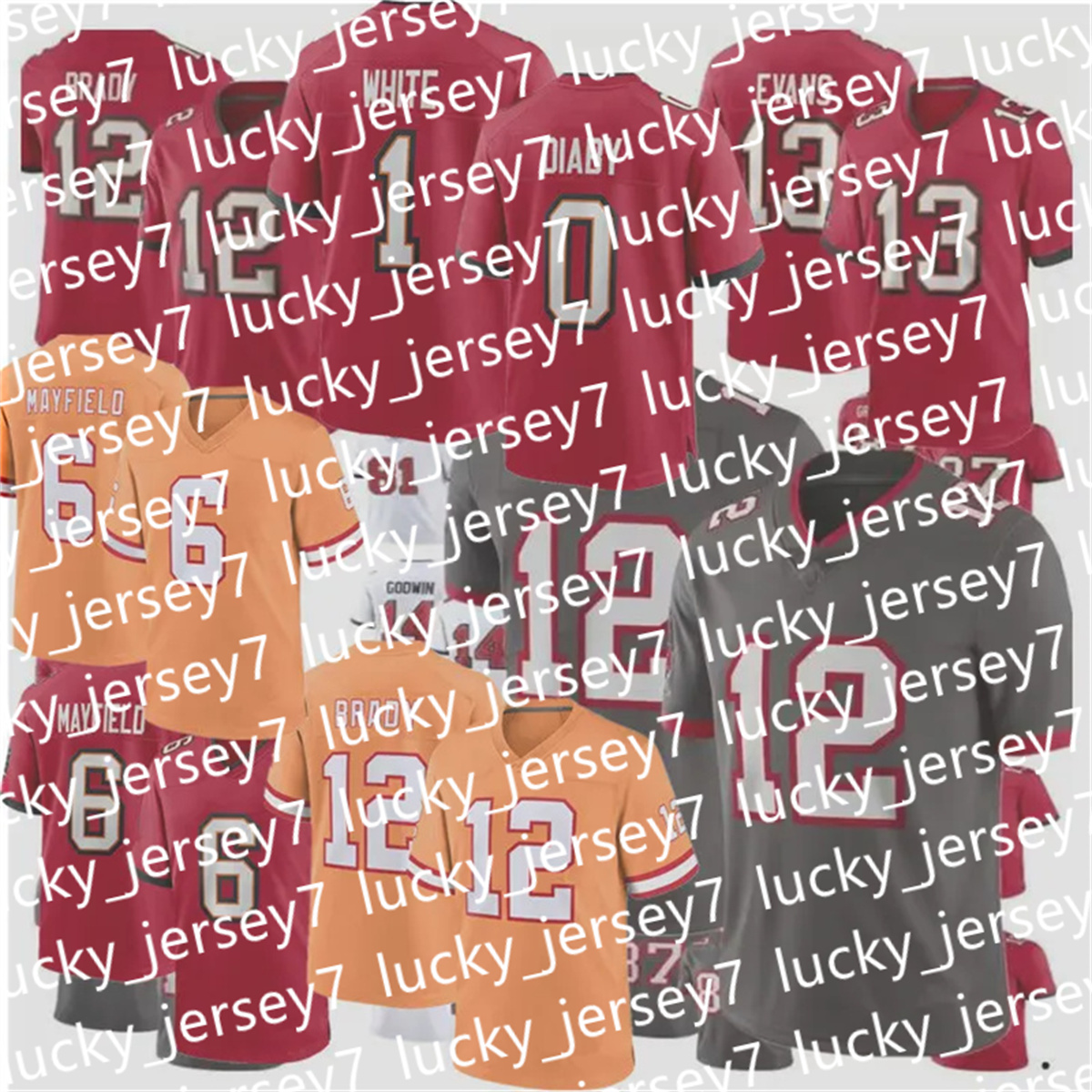 Mike Evans 6 Baker Mayfield Bucky Irving Trey Palmer Lavonte David Antoine Winfield Jr Cade Otton Sean Tucker Sterling Shepard Emeka Football NFL Buccaneer Jersey