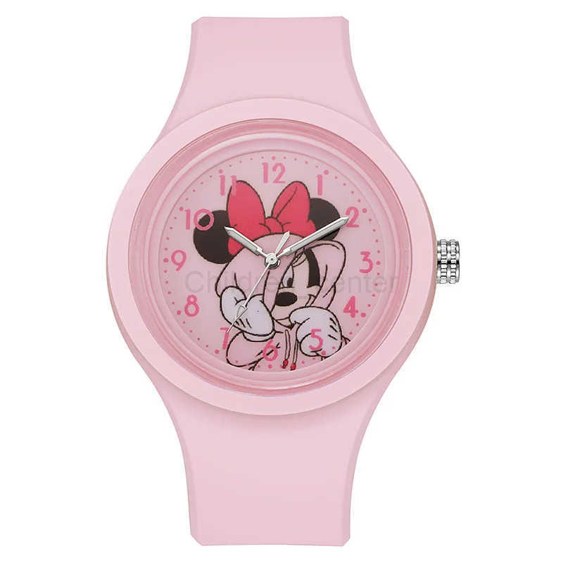 Disney Cute Mickey Mouse Watch Girls Cartoon Minnie Mouse Silicone Children Watch Kids Anime Peripherals Birthday Gifts Boys Toy H251011