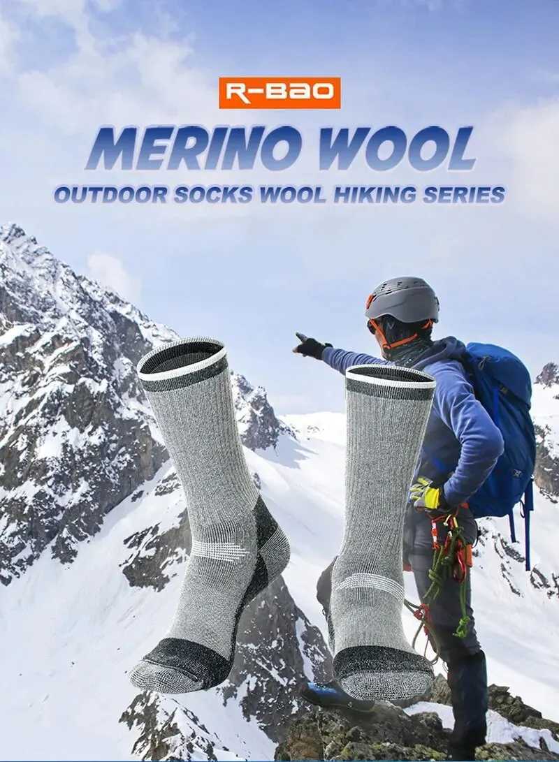 1 Pairs Merino Wool Thermal Socks for Men Women Winter Keep Warm Outdoor Ski Hiking Socks Sports Thermococcus Thicken M L XW251011