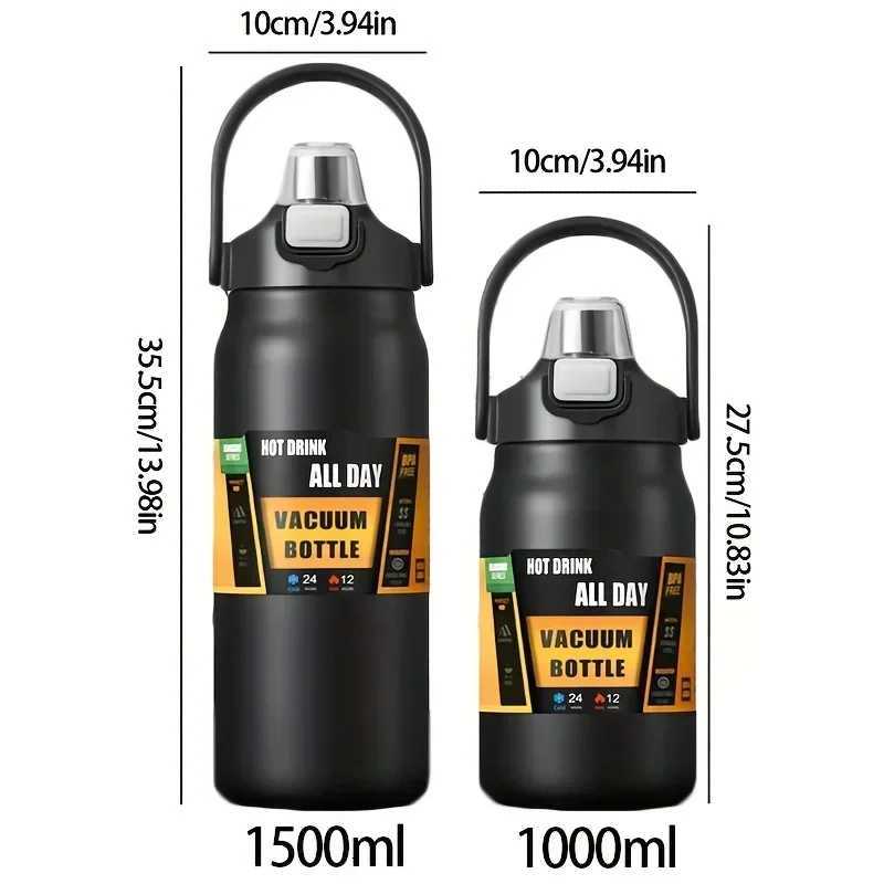 2025 Thermos Vacuum Cup Thermal Cold Hot Insulated Stainless Steel Bottle with Straw Free Shipping Water Bottles C251011 W260226
