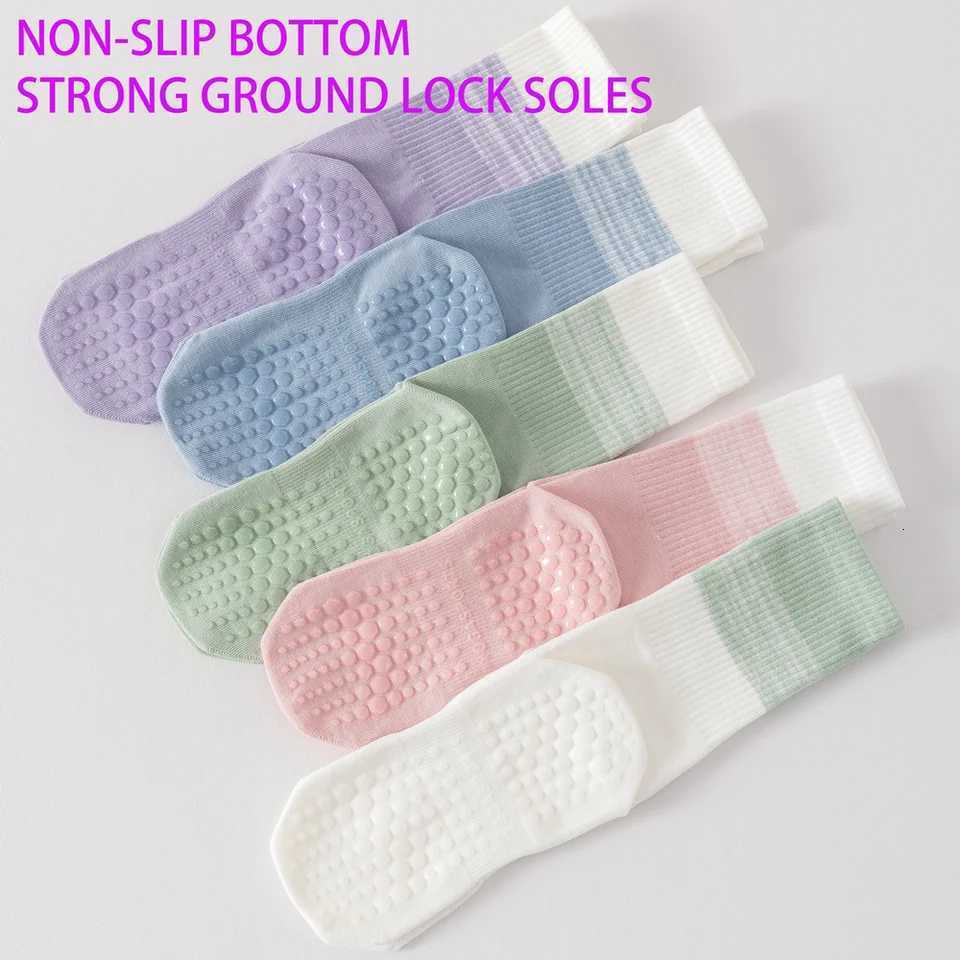 3 Pairs Cotton ANTI SLIP Breathable Mid Calf Yoga Socks Sports Socks Pilates Socks Dance Fitness Training Women Sock EU3642W251011