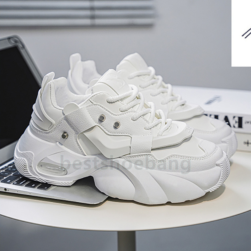 Designer Shoes Casual Sneakers White Black Trendy Versatile Durable Extra-Large Mens Height-Increasing Dad Shoes Size 39-46