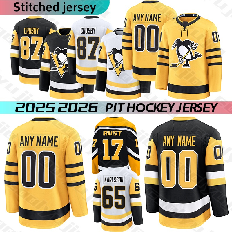 Penguinses Hockey Jersey #87 Crosby Karlsson Malkin Lemieux pittsburgh Penguinss jersey Rakell Evgeni Rakell Pettersson Sidney jersey 2025 mens Hockey Jerseys