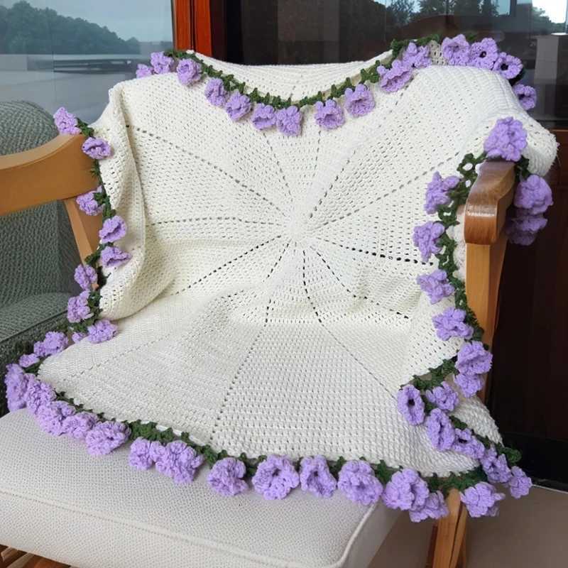 Crocheted Rose Bouquet Blanket Sunflower Lily of The Valley Bouquet Sofa Cover Blanket Valentine Gifts HandWoven Finished C251011