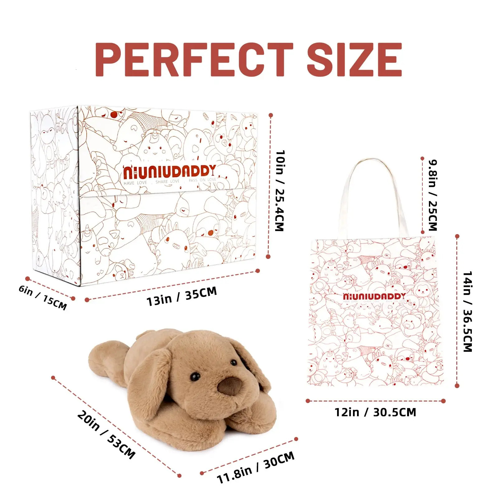 NiuniuDaddy Weighted Dog Stuffed Animals for Anxiety33lb Plush Toys Pillowfort Adults Kids Girls Boys 251010
