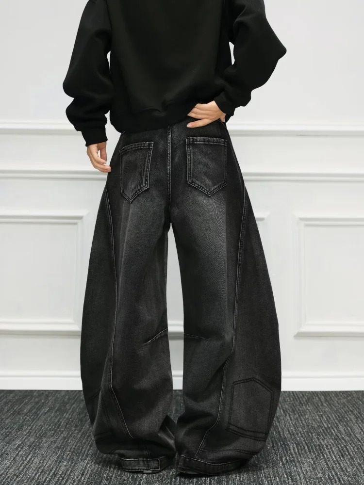 Trashy Y2K Streetwear Patchwork Black Grey Baggy Ripped Jeans Pants For Men Clothing Wide Leg Loose Trousers Ropa Hombre 251009