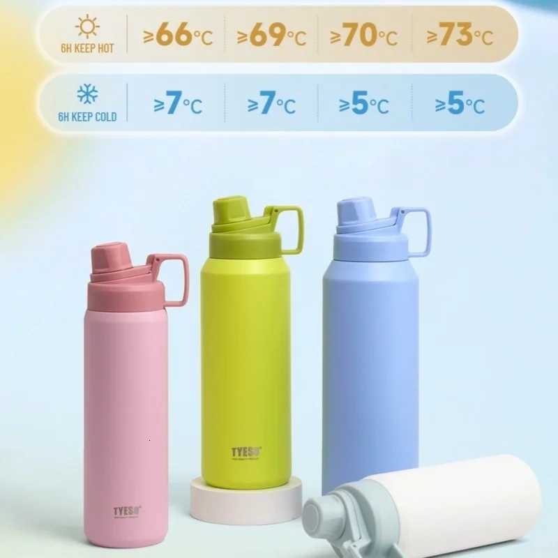 TYESO 75090012001500ml Large Capacity Stainless Steel Thermos Portable Sports Pot Outdoor Cup Matte Water Kettle C251011 W260226