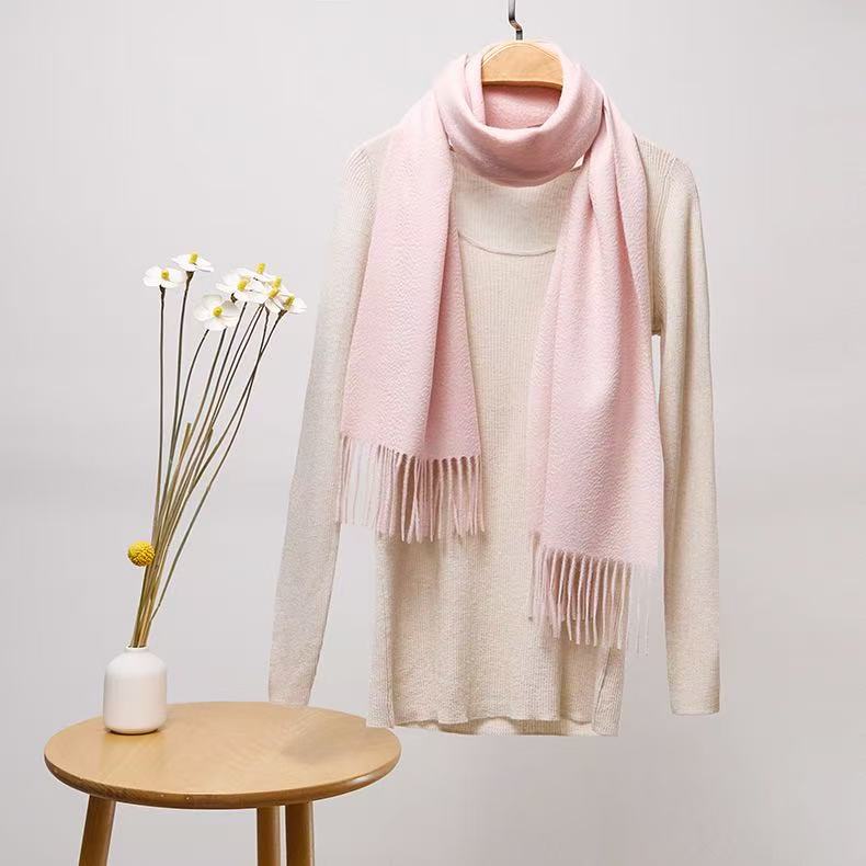 T2000 pure wool autumn and winter warm solid color warm scarf