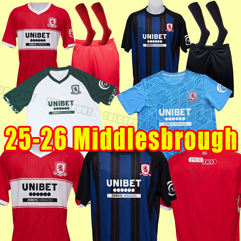 Adult 25 26 Middlesbrough Soccer Jerseys home 2025 Tavernier Payero Howson Mcnair Bola Birmingham Football Shirt Uniforms Men Kits 2026 away Third socks goalkeeper