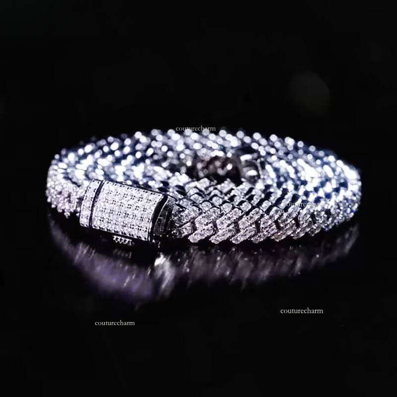 5mm Pure Sier Hiphop Moissanite Cuban Necklace for Men and Women Durable Hypoallergenic Jewelry