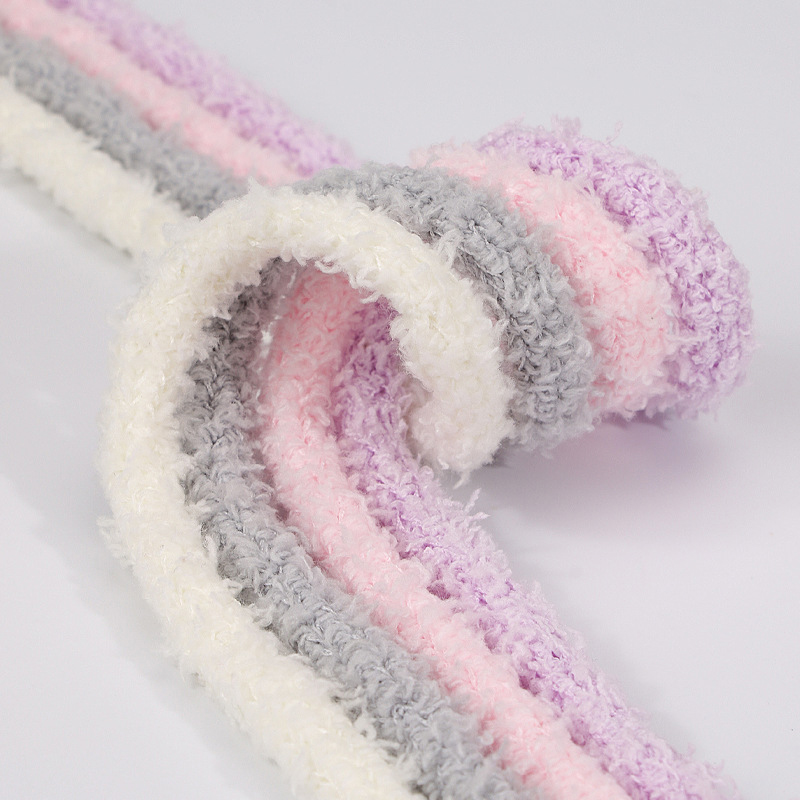 Fuzzy Fluffy Christmas Shoe Laces Cozzy Bootlaces Customized Solid Color Plush Double Layer Shoelaces