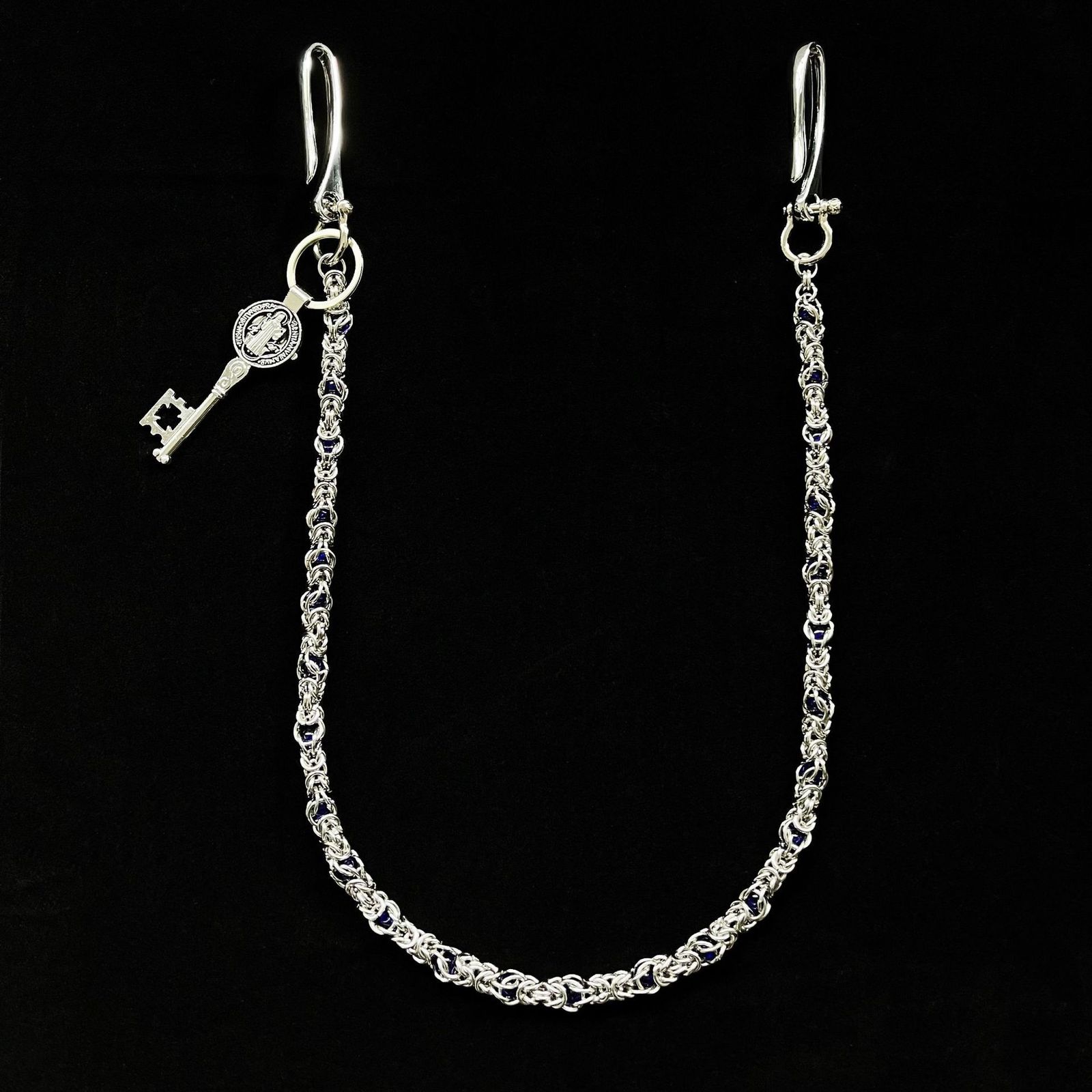 Fashion Concise Bilayer Clamp Beads Biker Chain Sheepskin Sheath Hip Hop Punk Style Keychains For men y2k Pants Chain Accesories 250324