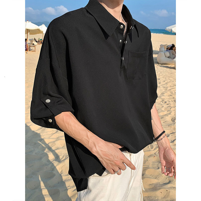 Long Sleeve Polo Shirt For Men Spring Summer High-end Stylish Designer Hoodie Trendy Brand Plus Size Designer Shirt Three Quarter Sleeve Casual Shirt Summer T-shirt