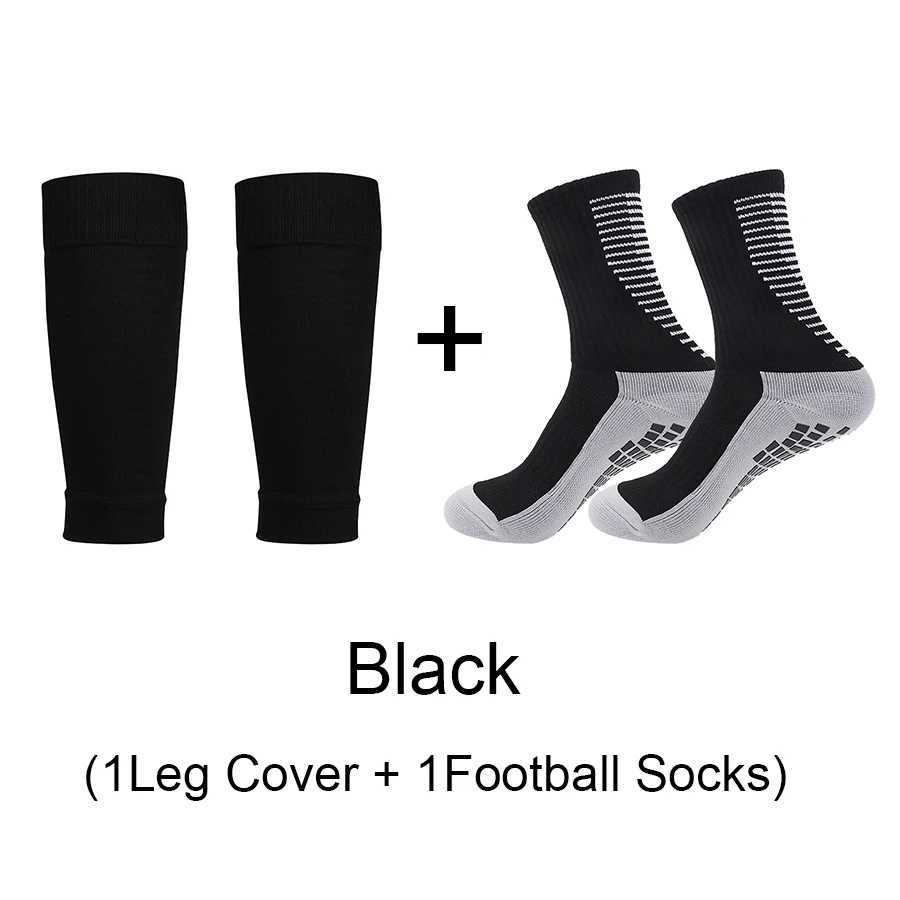 1 Set of High Elasticity Shin Guards Football Leg Cover Nonslip Soccer Tennis Basketball Sport Socks Grip Cycling Riding SocksW251011