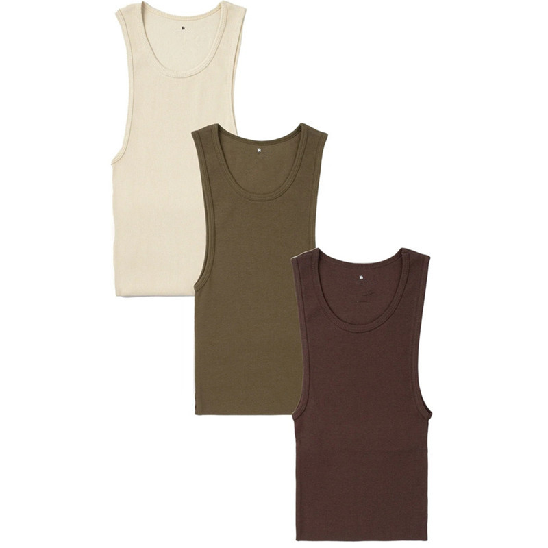 Men's Tank Tops Mens Sleeveless Muscle O-neck Gym clothing Brand Long Vest Undershirts US Size