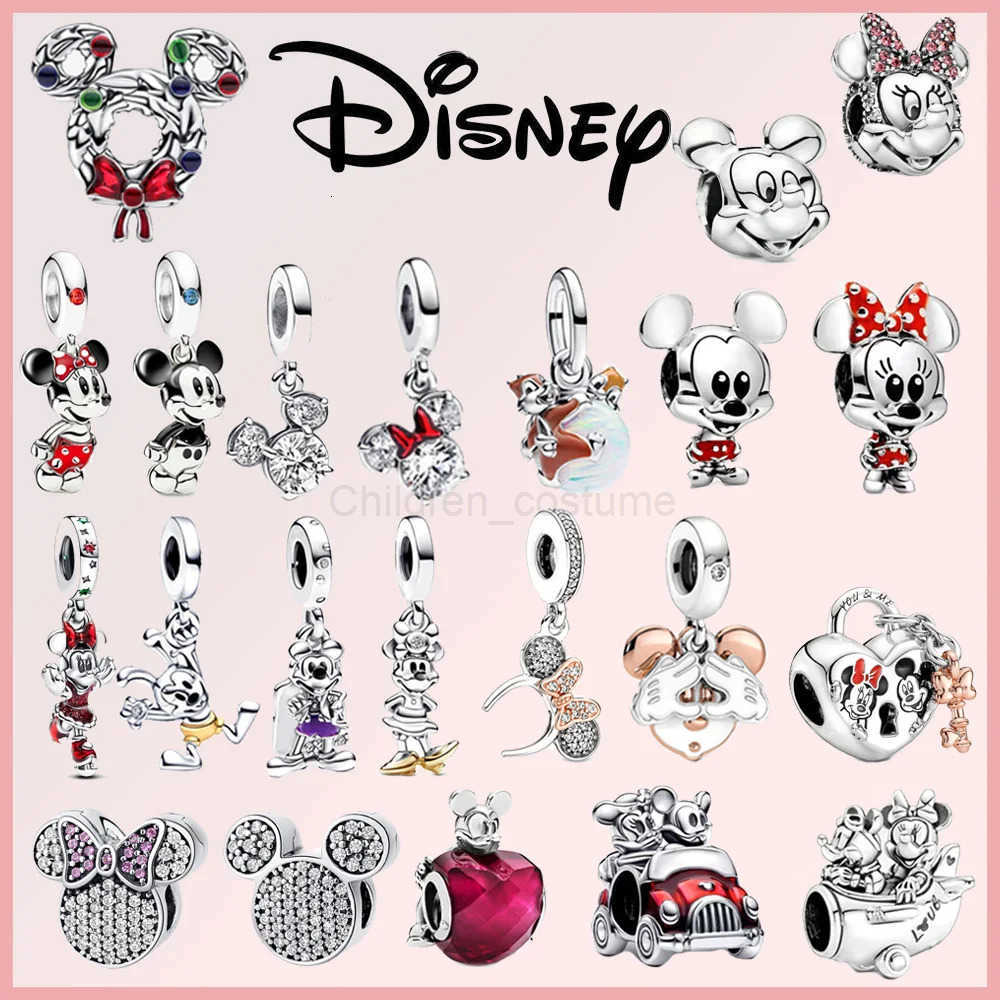 Disney Deadpool Stitch Minnie Winnie 925 Sterling Silver Dangle Charms 925 plata Fit Original Bracelet Beads Jewelry Gift DIY H2510111