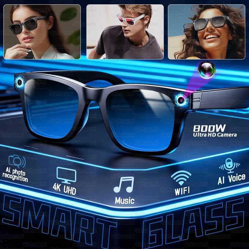 Smart Glasses 800W Pixel HD Camera Bluetooth Call Video Recording AI intelligent Realtime translation Object recognion Sunglass X251011