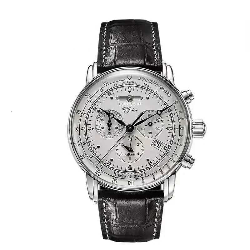 New Zeppelin Automatic Date Wristwatch Threeeye Run Seconds Multifunctional Timing Business Leisure Quartz Mens Watch D251011