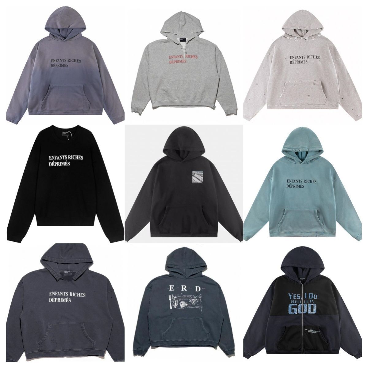 ERD enfant riches deprimes hoodie High end printing graphic tee designer mens t shirt vintage Hip Hop fashion tees tshirts short sleeve clothes Cotton