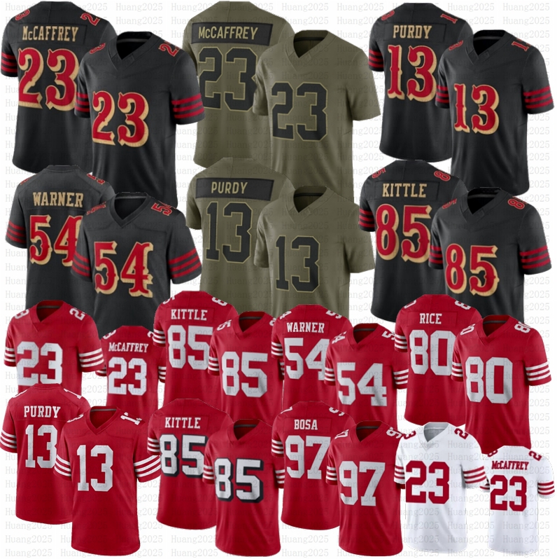 2025 Rivalries Brock Purdy Christian McCaffrey George Kittle Football Jersey Nick Bosa Mykel Williams Warner Rice Joe Montana Aiyuk Pearsall Trent Williams