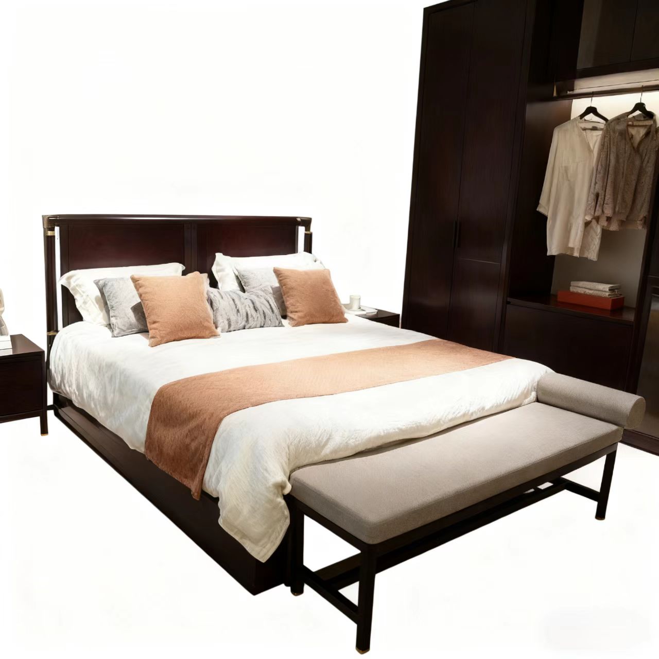 Zhong zhixin Luxury design The Chinese-style large bed is crafted from solid wood with exquisite workmanship