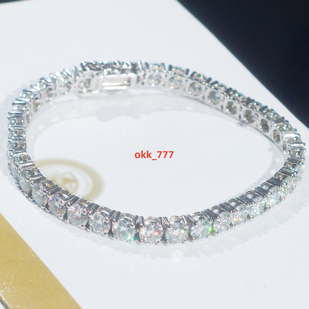 IGI Certified Lab Grown Diamond Tennis Bracelet Chain 10K 14K 18K Gold 3MM 4MM 5MM CVD Vvs Lab Created Diamond Tennis Chain