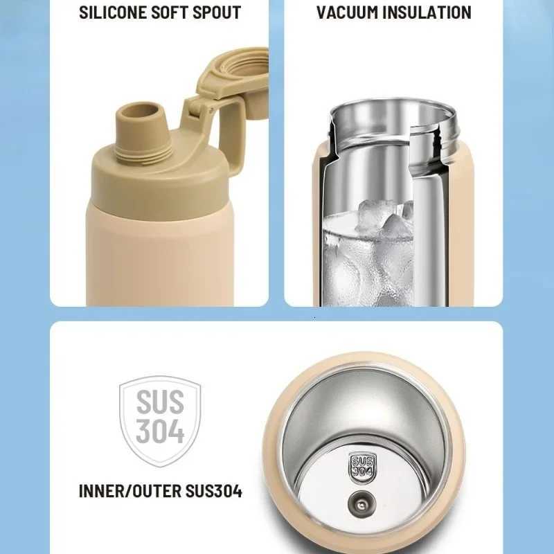 TYESO 75090012001500ml Large Capacity Stainless Steel Thermos Portable Sports Pot Outdoor Cup Matte Water Kettle C251011 W260226