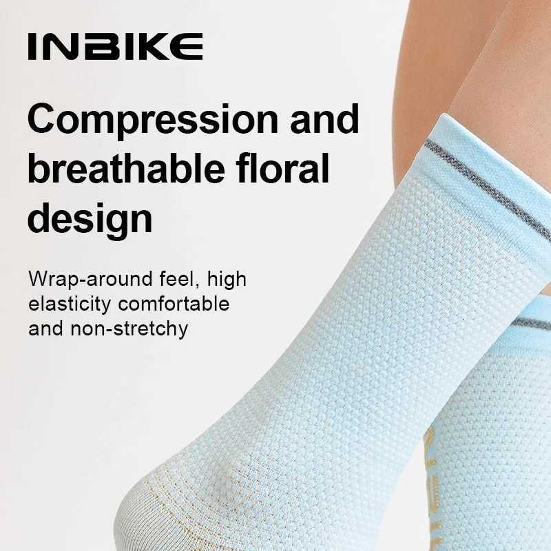 INBIKE Cycling Socks Antislip Socks for Men and Women Reflective Cycling Breathable Outdoor Sports Running and Cycling SocksW251011