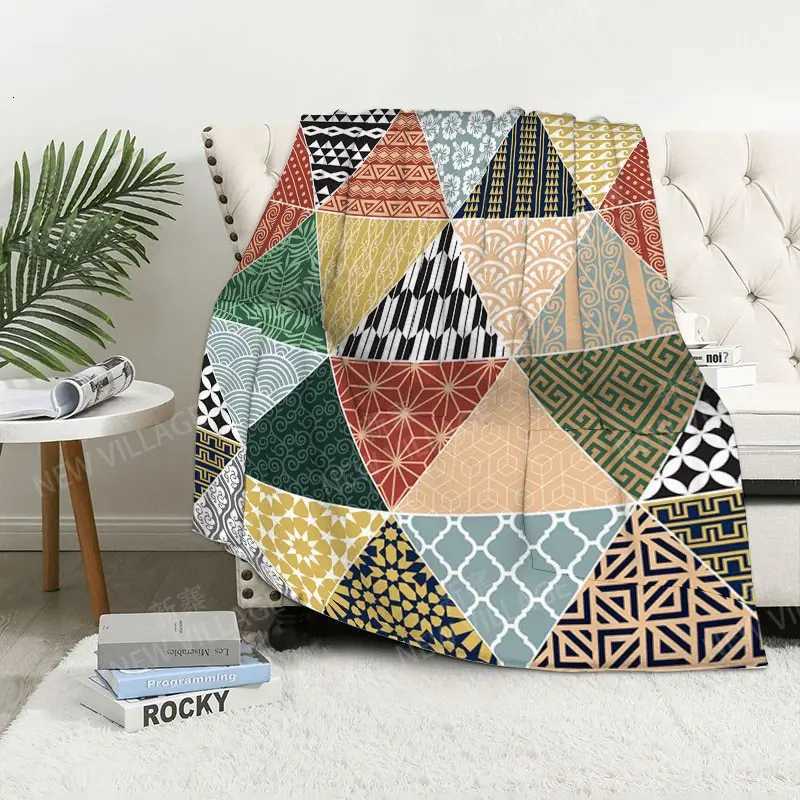 Bohemian style digitalprinted polyester Bedroom velvet flannel cover blanket Fleece soft sofa cover blankets for beds C251011