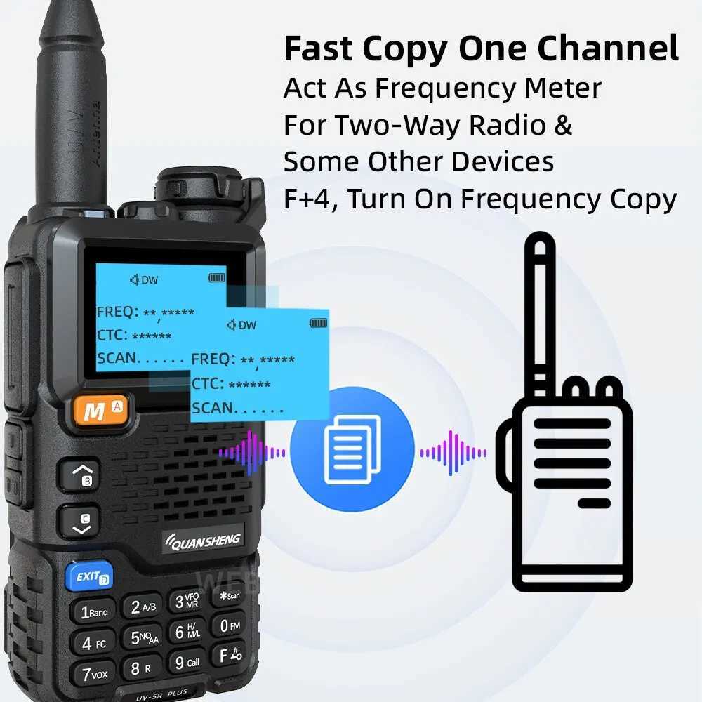 Quansheng UV 5R Plus Walkie Talkie Portable Am Fm Two Way Ra Cmutator VHF Station K5 Receiver Ham Wireless Set Long Range Y251013