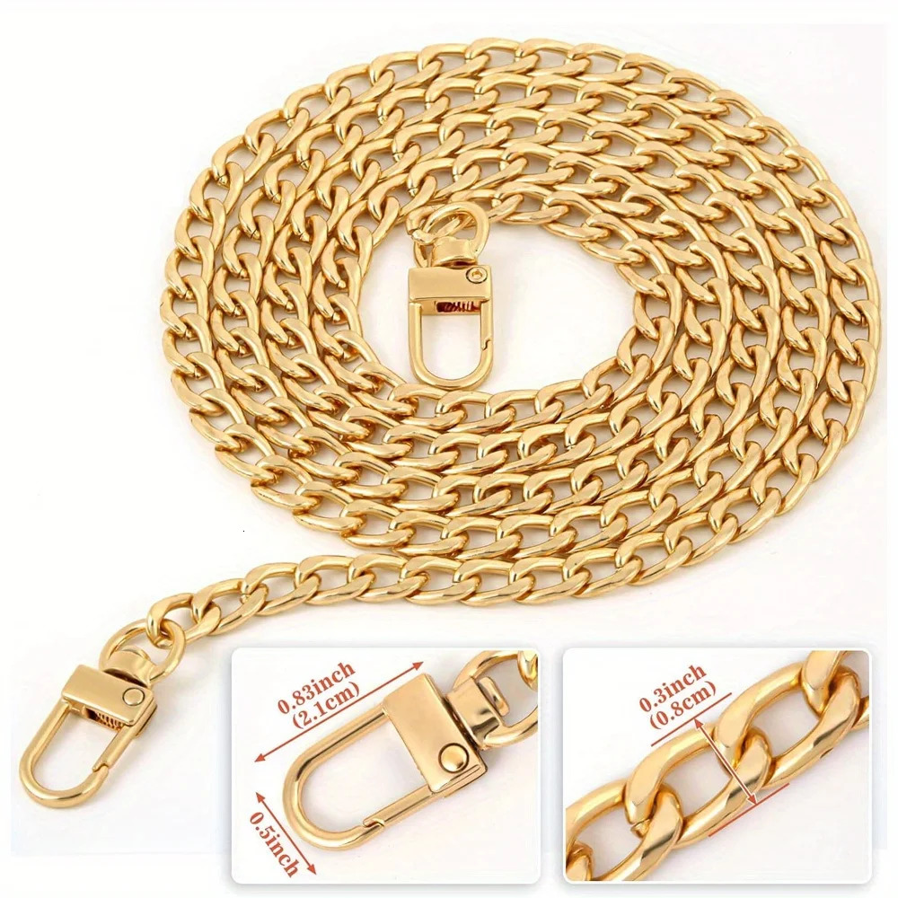 40140cm Purse Chain Strap Flat Chain Strap Handbag Chains for Wallet Satchel Tote Bags Shoulder Bag Chain Replacement Strap 251009