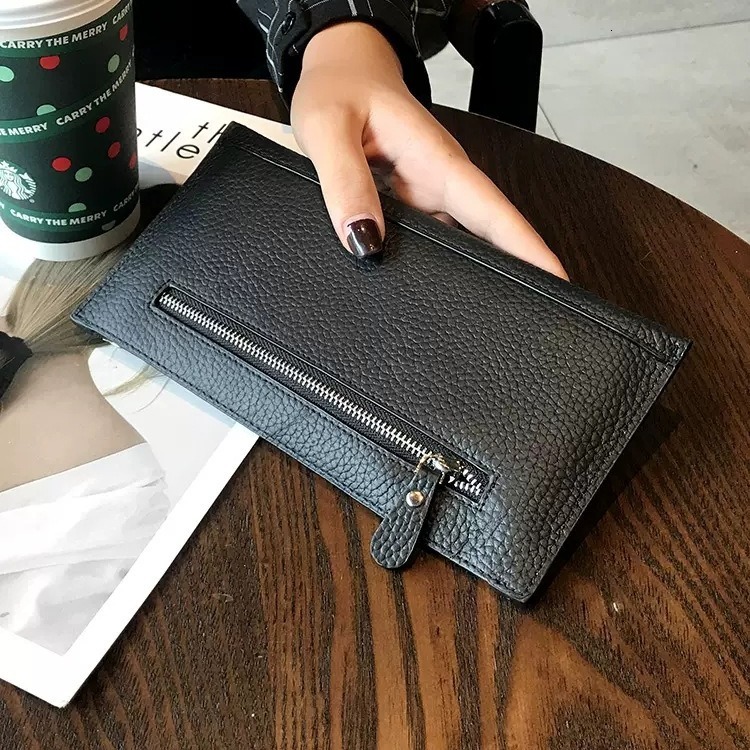 Genuine Leather for Women Long Style 2025 New Ultra-thin Clutch Wallet Niche Design Exquisite High-end