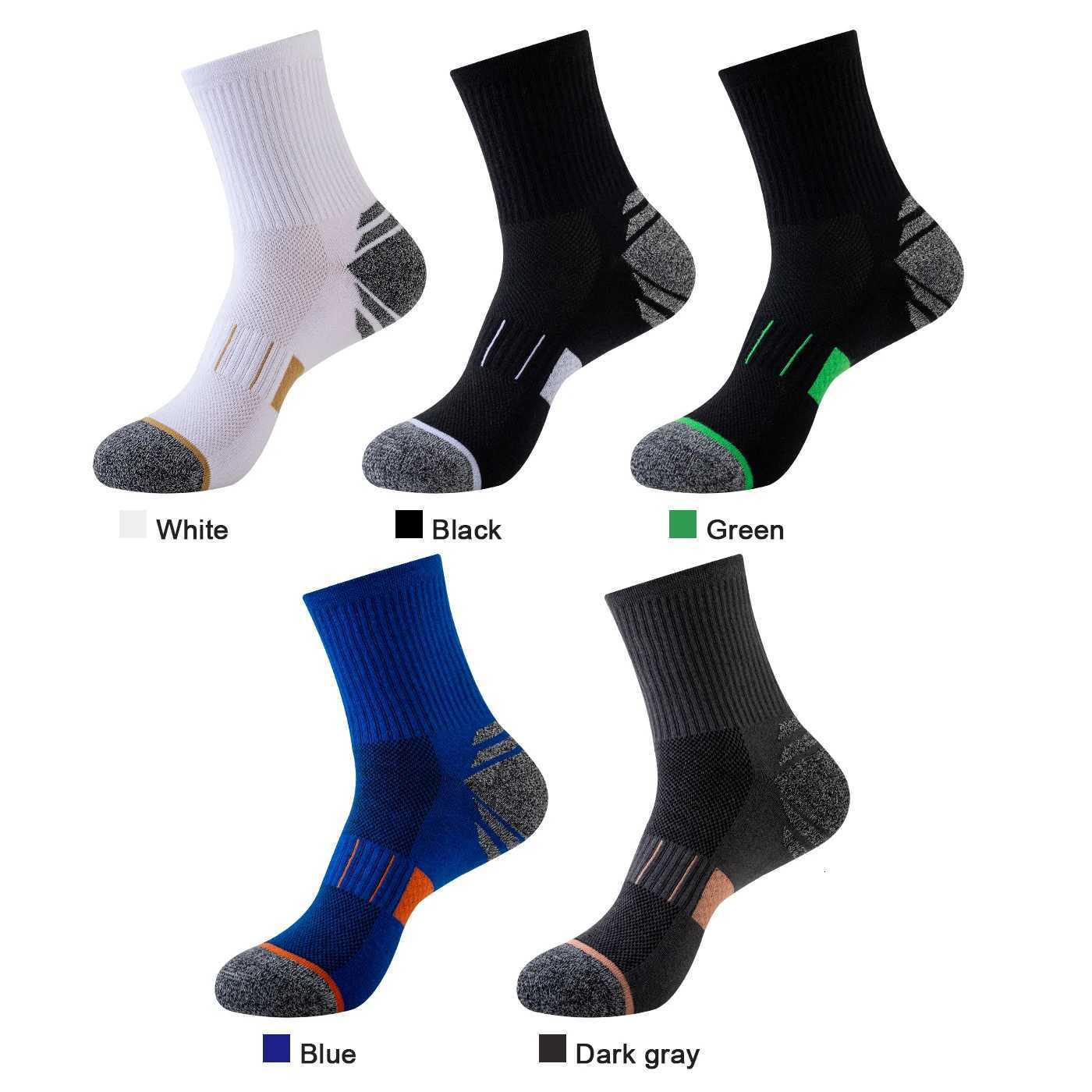 5 Pairs Mens Socks Hiking Black Sports Basketball Socks Casual Soft Running Summer Absorb Sweat Breathable Male Sokken GiftsW251011