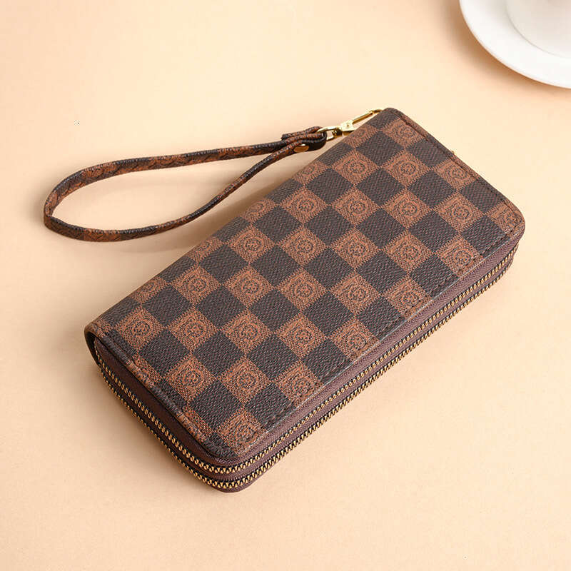 2025 New Women's Long Wallet Fashionable Elegant Printed Double Zipper Large Capacity Phone Bag Clutch