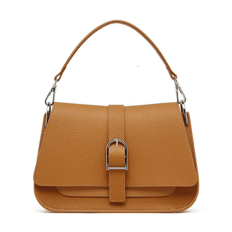 Luxury bag New Genuine Leather Women s Mom Ladies Commuter Simple Handbag Crossbody Saddle Bag