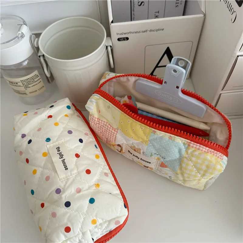 Large Capacity Soft Portable Travel Ladies Storage Bag Sweet Cute Polka Dot Wens Cosmetic Bags Fi Square Fem Cluh D251011