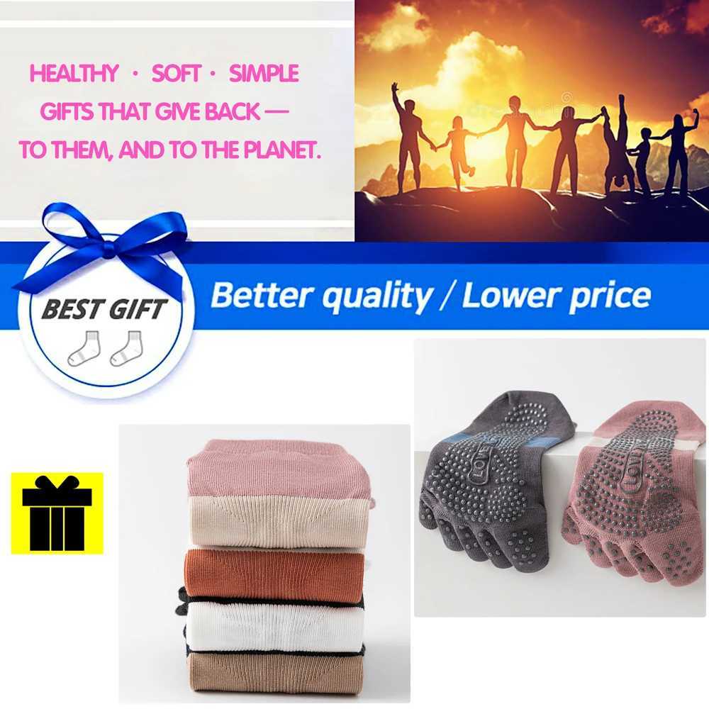 6 PAIRS Fashion Womens Split Toe Sport Socks Seamless AntiOdor Ventilated Yoga Socks with Silicone Dots Colorful StripeW251011