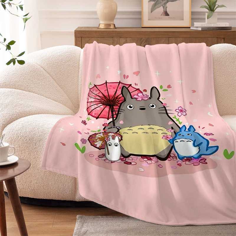 Winter Warm Sofa Fleece Camping Nap Blanket TTotoros Double Bed Anime Cute Fluffy Soft Blankets King Size Microfiber Bedding C251011