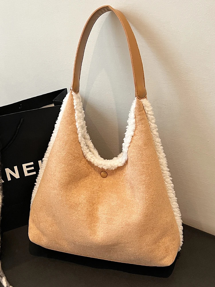 Retro Suede Plush Underarm Bag for Women Autumn Winter Large Capacity Square Bag Fashion Single Shoulder Hairy Tote Bag 251010
