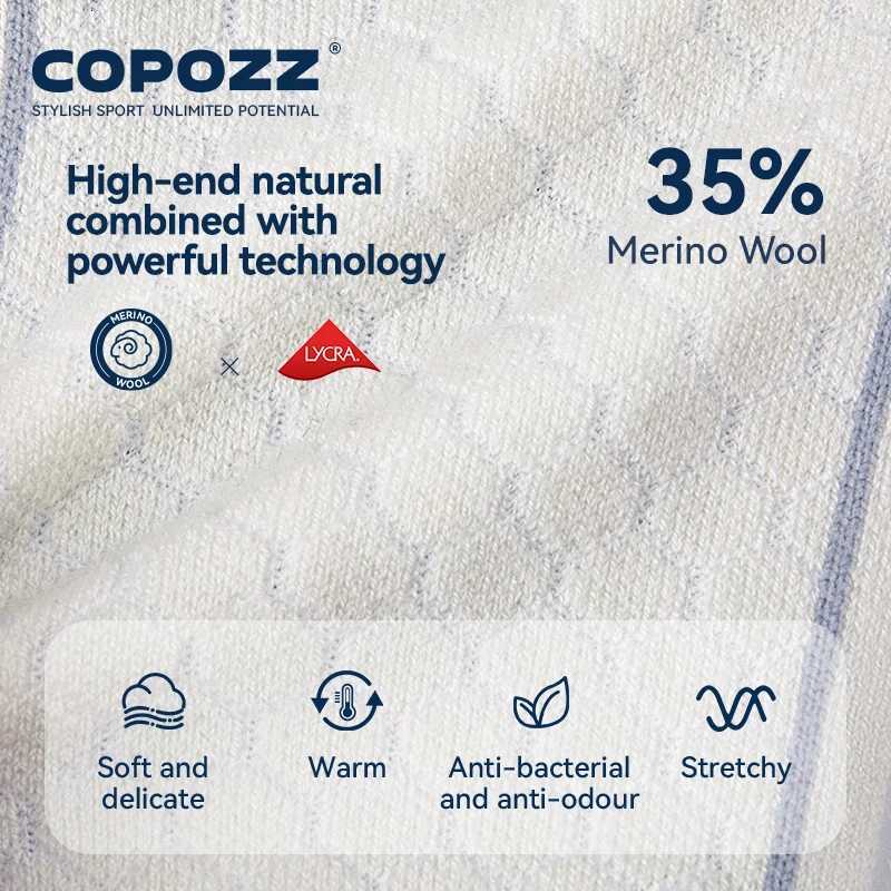 COPOZZ New Winter Ski Socks Men Women Thermal Merino Wool Long Ski Socks Snowboard Cycling Skiing Soccer Socks Thickened SockW251011