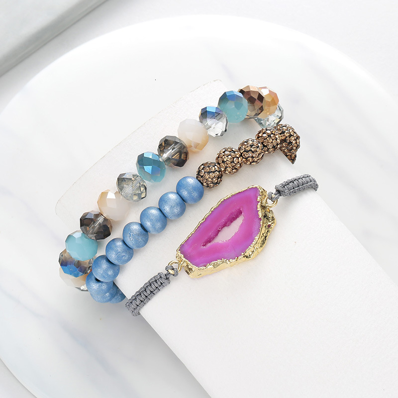 Fashion Boho Natural Stone Beaded Bracelet Jewelry Multi 6pc Stack Bracelet Bangle Sets For Women Gift 240528