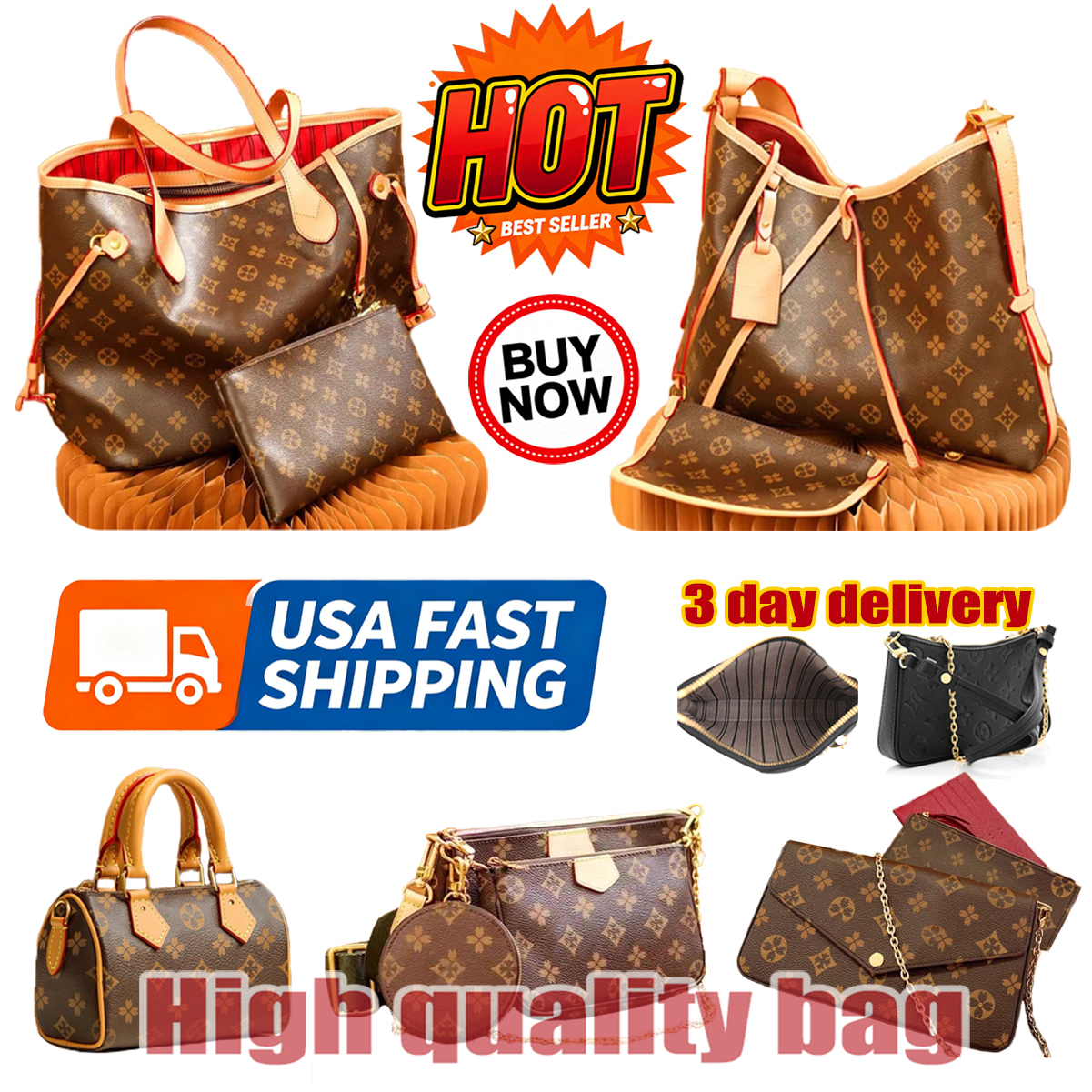 Designer Bag Luxury Bag Tote Bag Shoulder Bag High Quality women's handbag Purse Cowhide Large capacity Composite Bag Brown Print crossbody designer bags Beach Bag