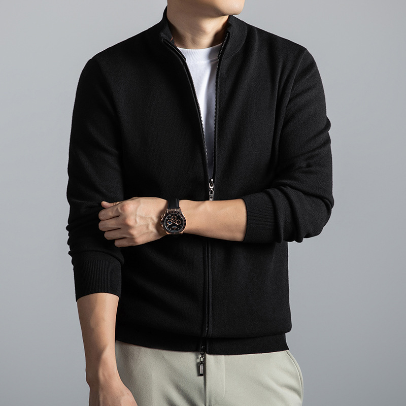 2025 Winter Designer Designer Shirt Hoodie New Men's Knitted Sweater Solid Color Fashion High-end Zipper Cardigan Loose Thickened Men's Jack