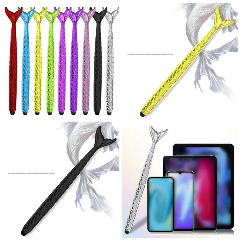 Kawaii Mermaid Bling Capacitive Touch Screen Pen Stylus For Iphone 17 Air 16E 16 15 14 13 Pro 12 11 Samsung S26 Ultra S25 Edge S24 FE IPad 2025 Mobile