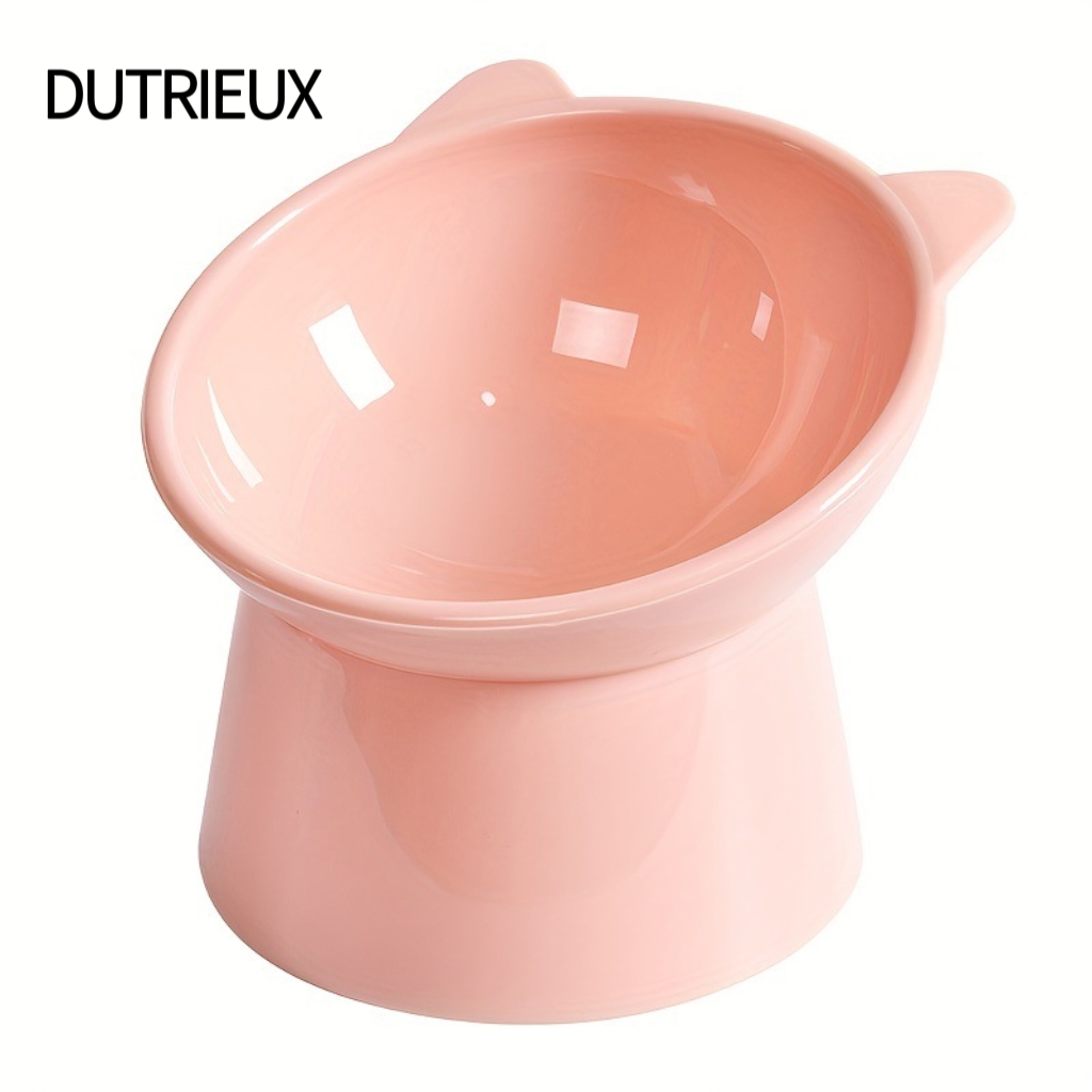 K3185 Slanted Rim Ceramic Cat Bowl for Whisker Stress Relief and Flat-Faced Pets Bulk Order