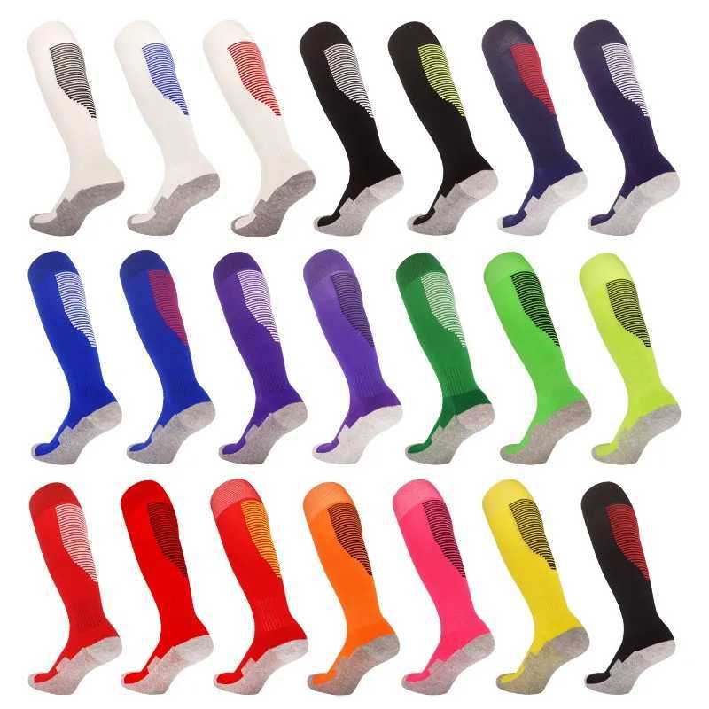 Stripe Sports Soccer Socks Adult Kids Breathable Football Club Knee High Training Running Long Stocking Towel Bottom Sock UnisexW251011