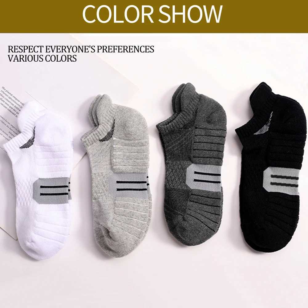 6 Pairs Mens Sports Running Heavy Cushion AntiSlip Boat Socks Combed Cotton MoistureWicking Odor Control Unisex Sizes 3550W251011